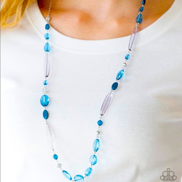 paparazzi Jewelry Paparazzi Blue And Clear Beaded Necklace Poshmark